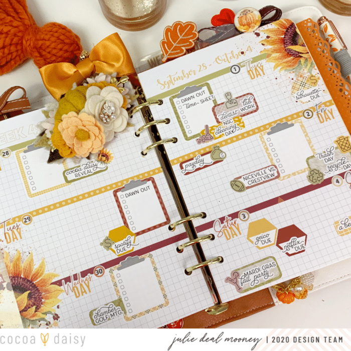 Julie Mooney October Set Up Weekly