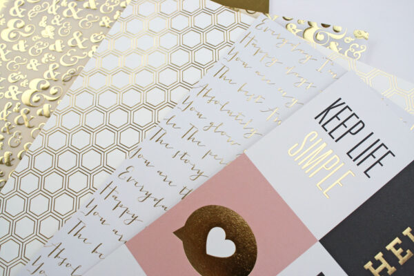 Gold paper add on close up